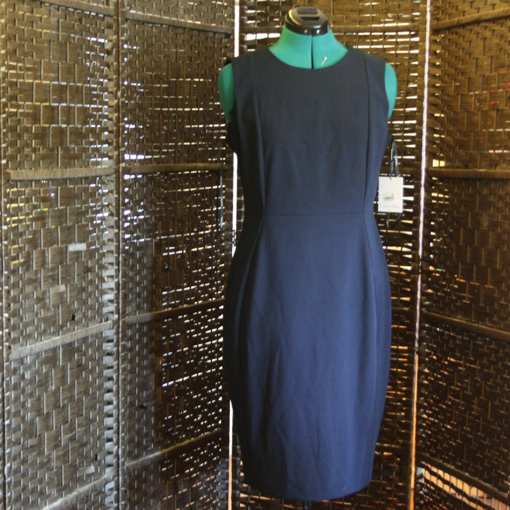 NWT Calvin Klein Navy Dress - sleveless; mid-length